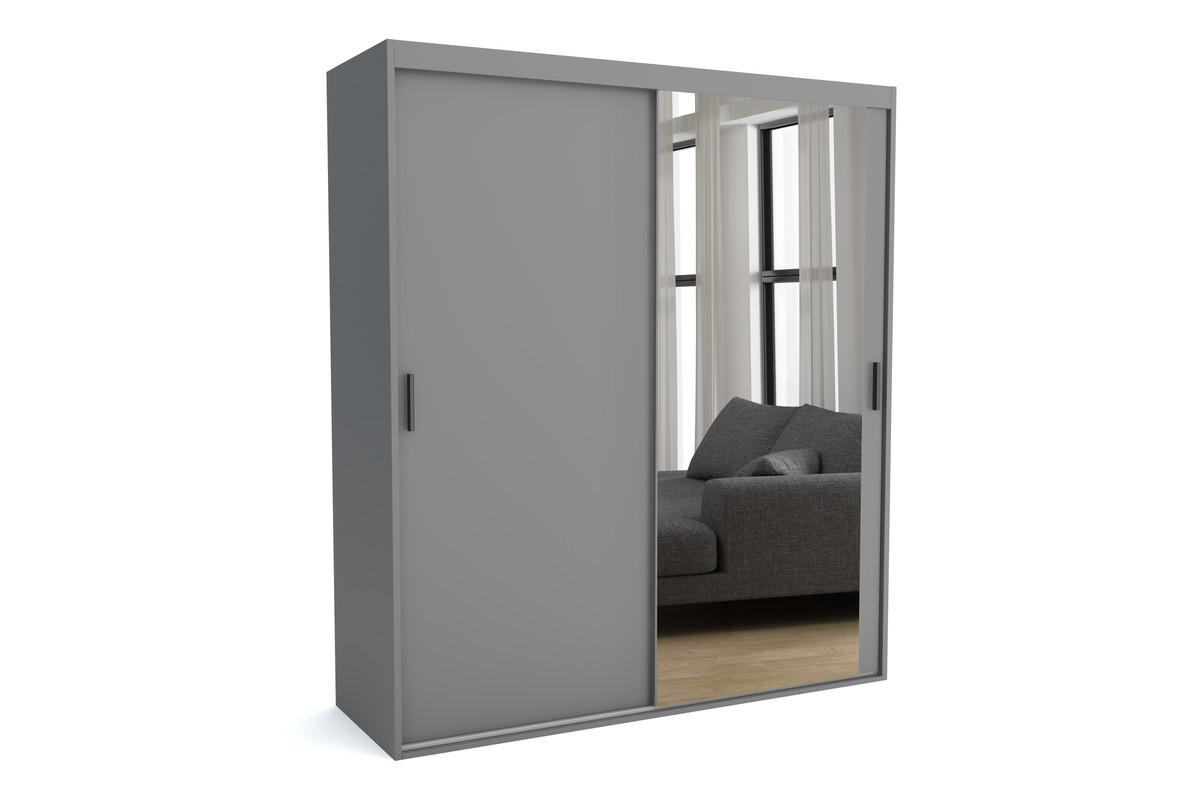 KLEIDERSCHRANK MAT C Grau 180x60x205 cm - Grau, Holzwerkstoff (180/205/60cm) - FURNLUX