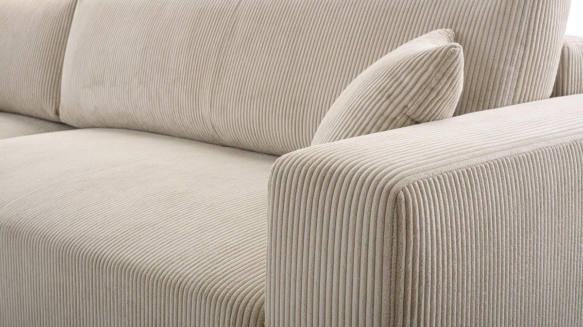 ECKSOFA PULA CORD GRÜN L - Links - Schwarz/Grün, Kunststoff/Textil (279/187cm) - Luxkor24