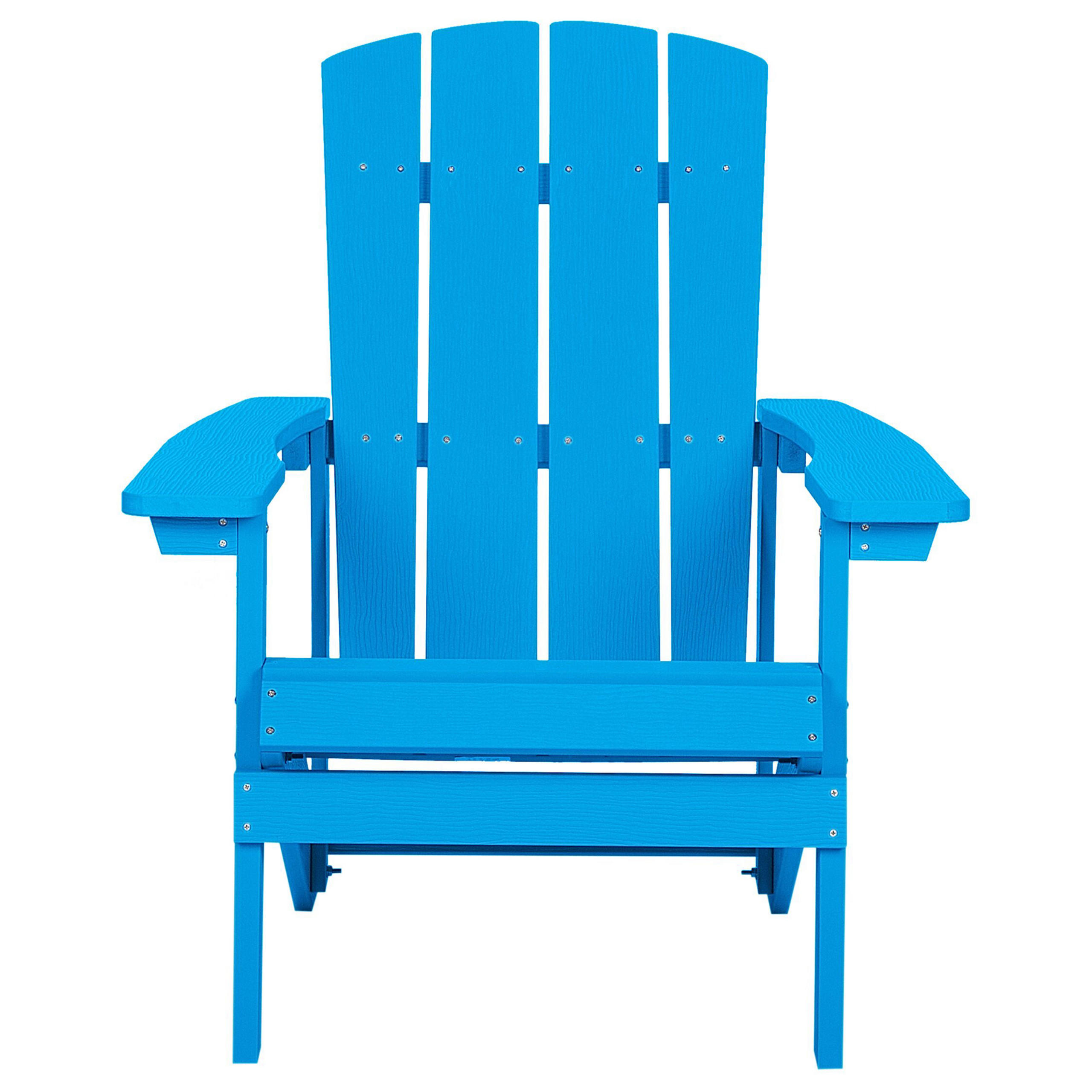 GARTENSTUHL Kunstholz blau Adirondack - Blau, Kunststoff (75/88/88cm) - Beliani