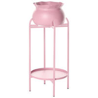 SUPORT PENTRU PLANTE roz Mokuren - roz aprins, metal (60cm) - Beliani
