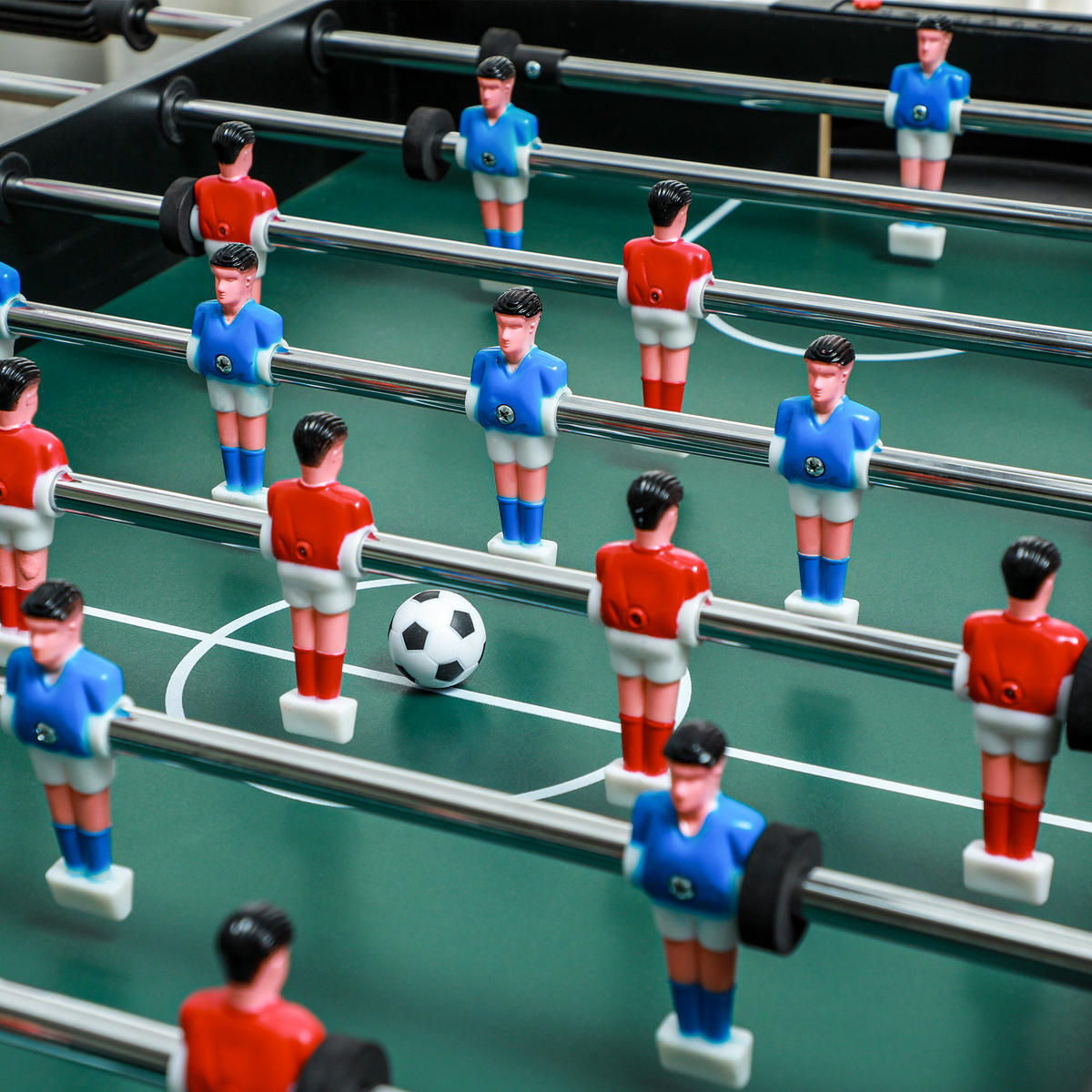 MULTIGAME Spieletisch 4 in 1 , Partyspieltisch mit Tischtennis Stahl - Naturfarben, Holzwerkstoff