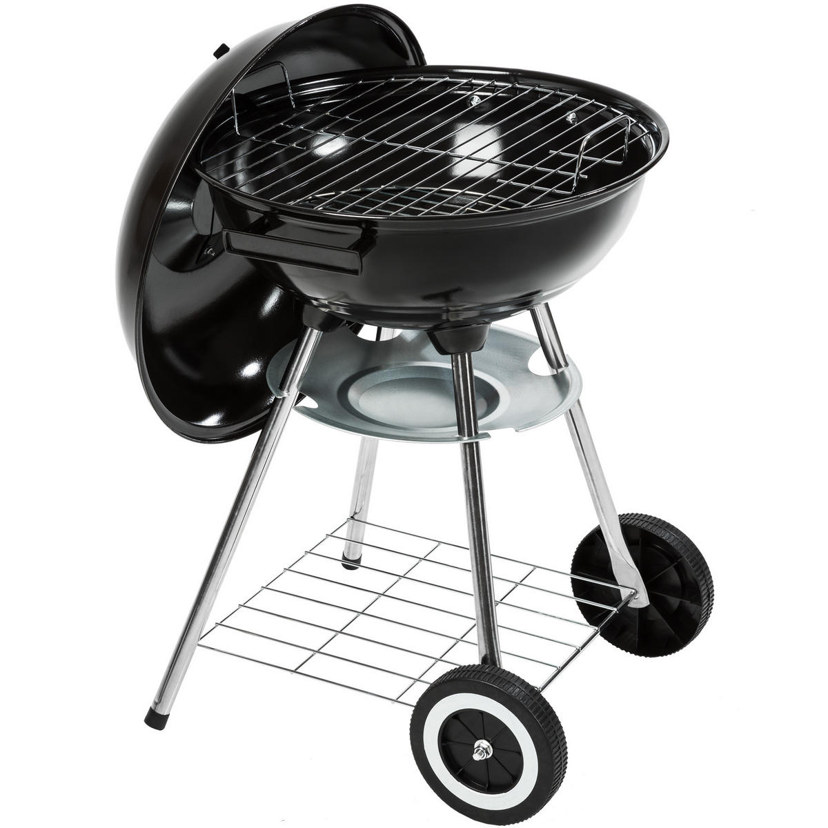 KUGELGRILL ,Ø 41,5 cm,schwarz - Schwarz, Metall (41.5/70cm) - tectake