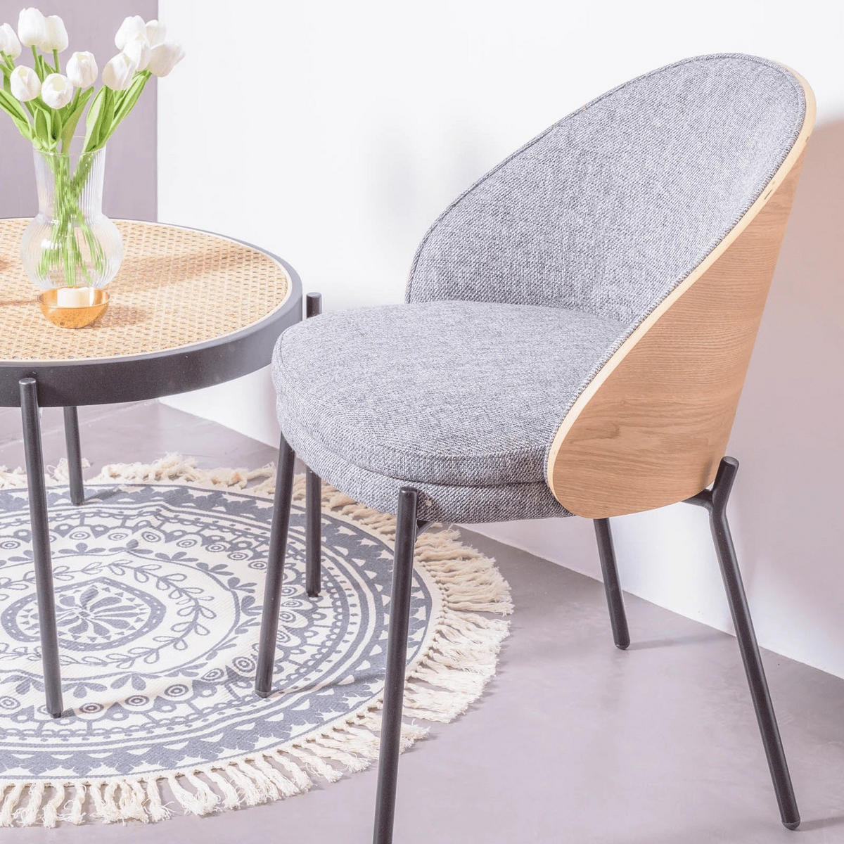 STUHL Holz Grau - Grau, Holz (54/76/46cm) - Nest Dream