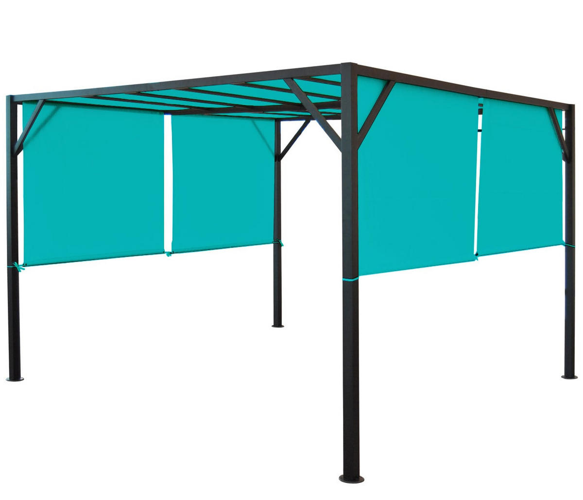 ERSATZDACH Pergola Baia 4x4m 372x596cm Türkis-Blau - Türkis, Textil (372/1/596cm) - BERLINLODGE