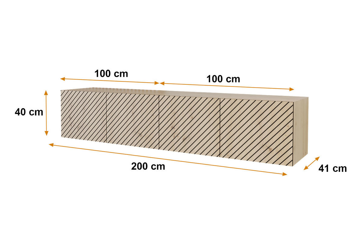 LOWBOARD SENI-W 2x100x40x41 cm - Artisan - Eiche Artisan, Holzwerkstoff (200/40/41cm) - ALTDECOR