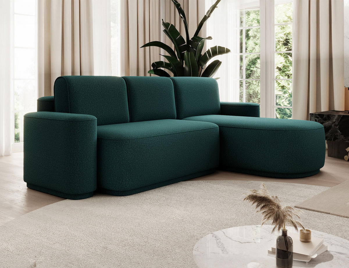 ECKSOFA RUMA - Dunkelgrün (Enjoy 35) - Dunkelgrün, Holzwerkstoff (285/180cm) - Möblo