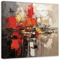 LEINWANDBILD Geometrische Abstraktion Rot 50x50cm - Rot, Textil (50/50cm) - Feeby