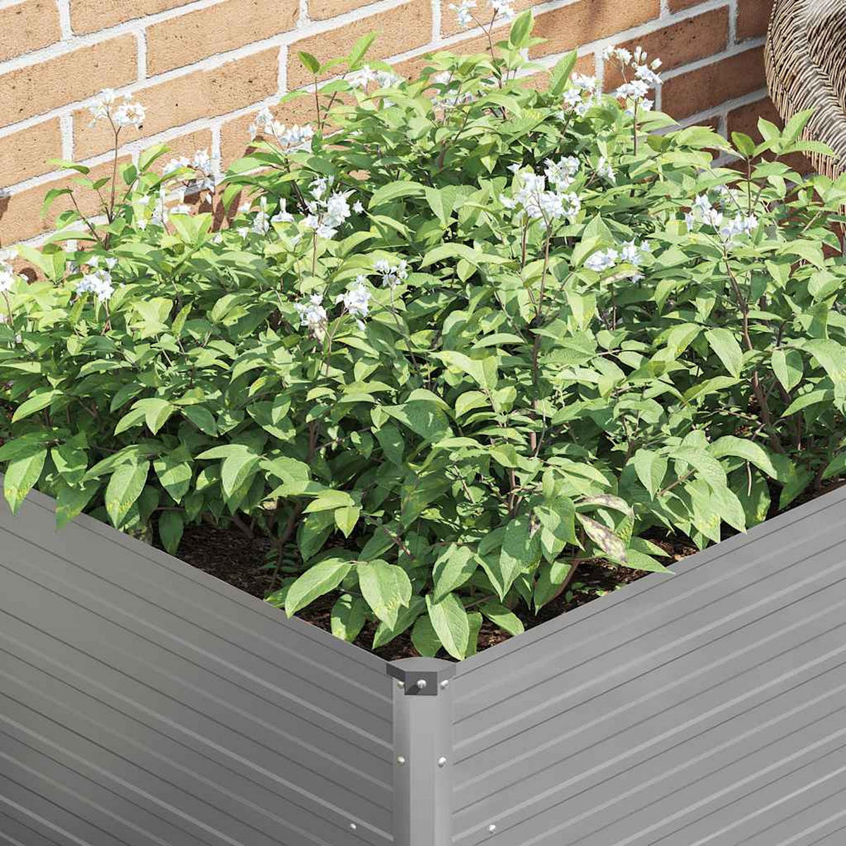 HOCHBEET 100 x 100 x 77 cm Verzinkter - Grau, Metall (100/77/100cm) - furnicato