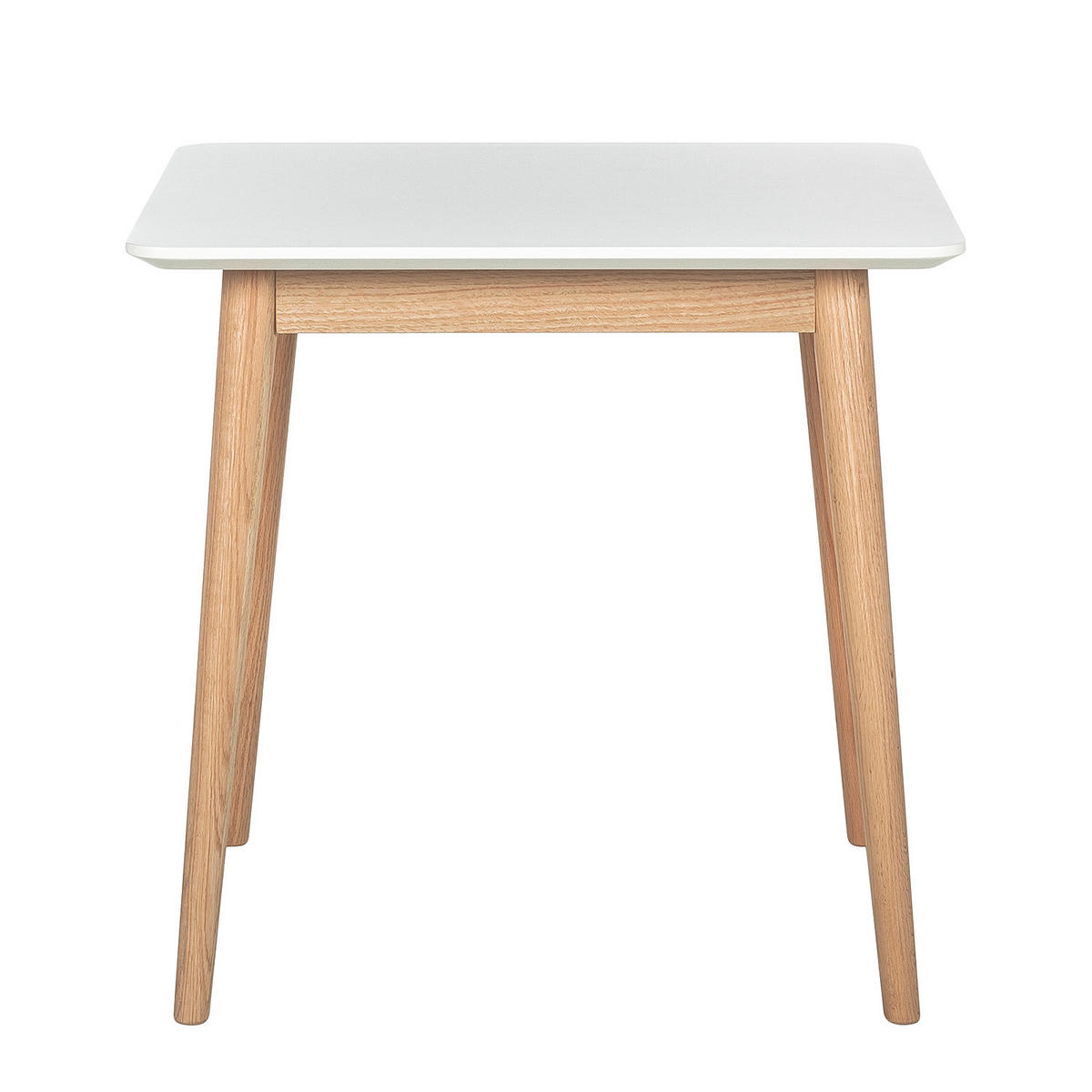 ESSTISCH - Eiche teilmassiv - Weiß, Holzwerkstoff (80/80/76cm) - home24
