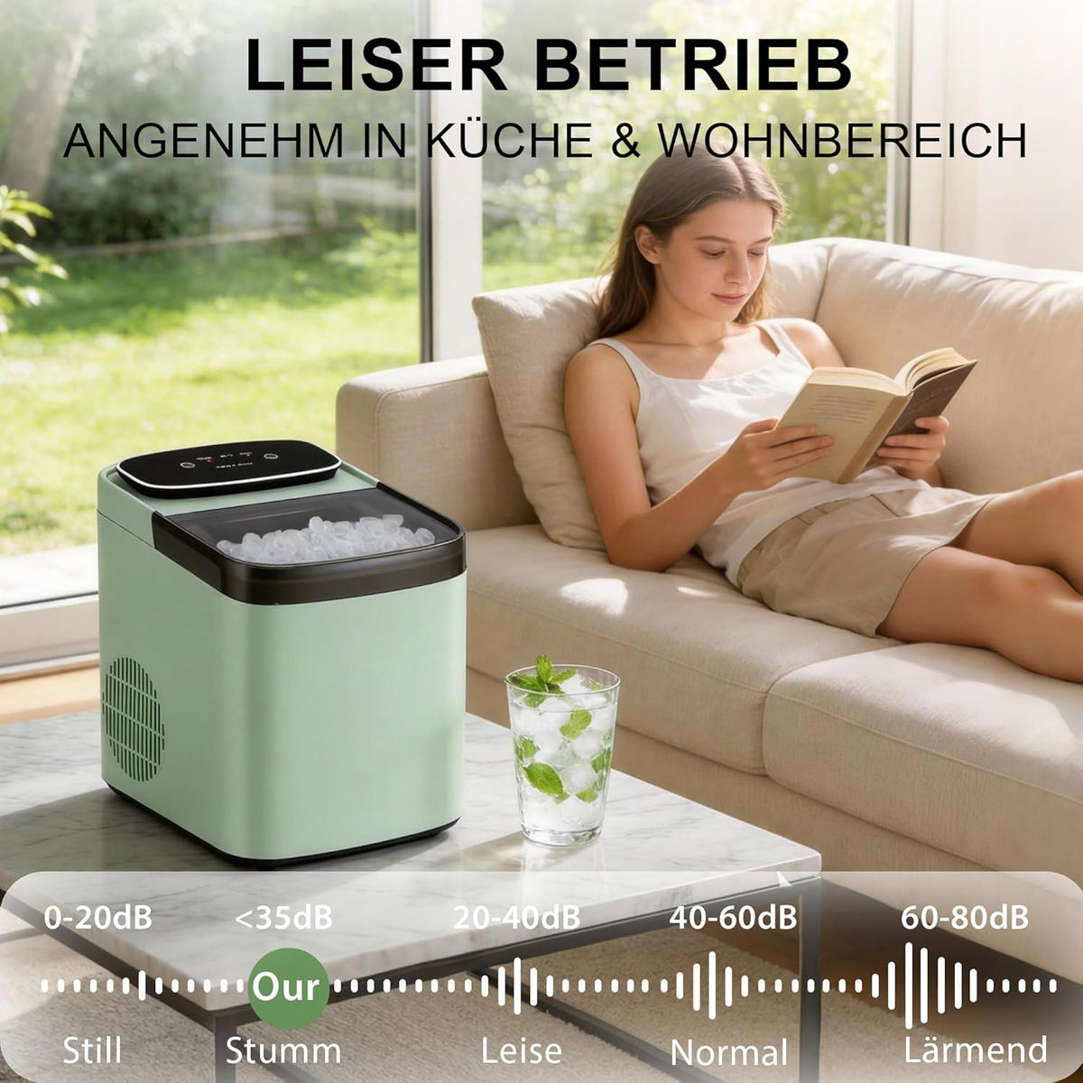 EISWÜRFELMASCHINE Kühleis 2.5L - Grün, Kunststoff (30.5/30.2/23.5cm) - Nettlife