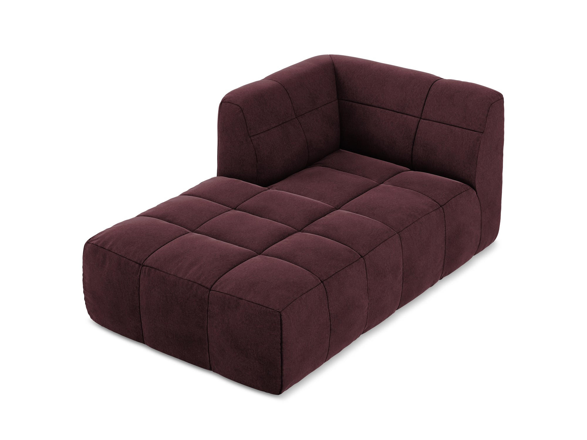 SOFAELEMENT Links Samt Stoff Rot - Weinrot/Schwarz, Holzwerkstoff/Kunststoff (101/77/175cm) - Makamii