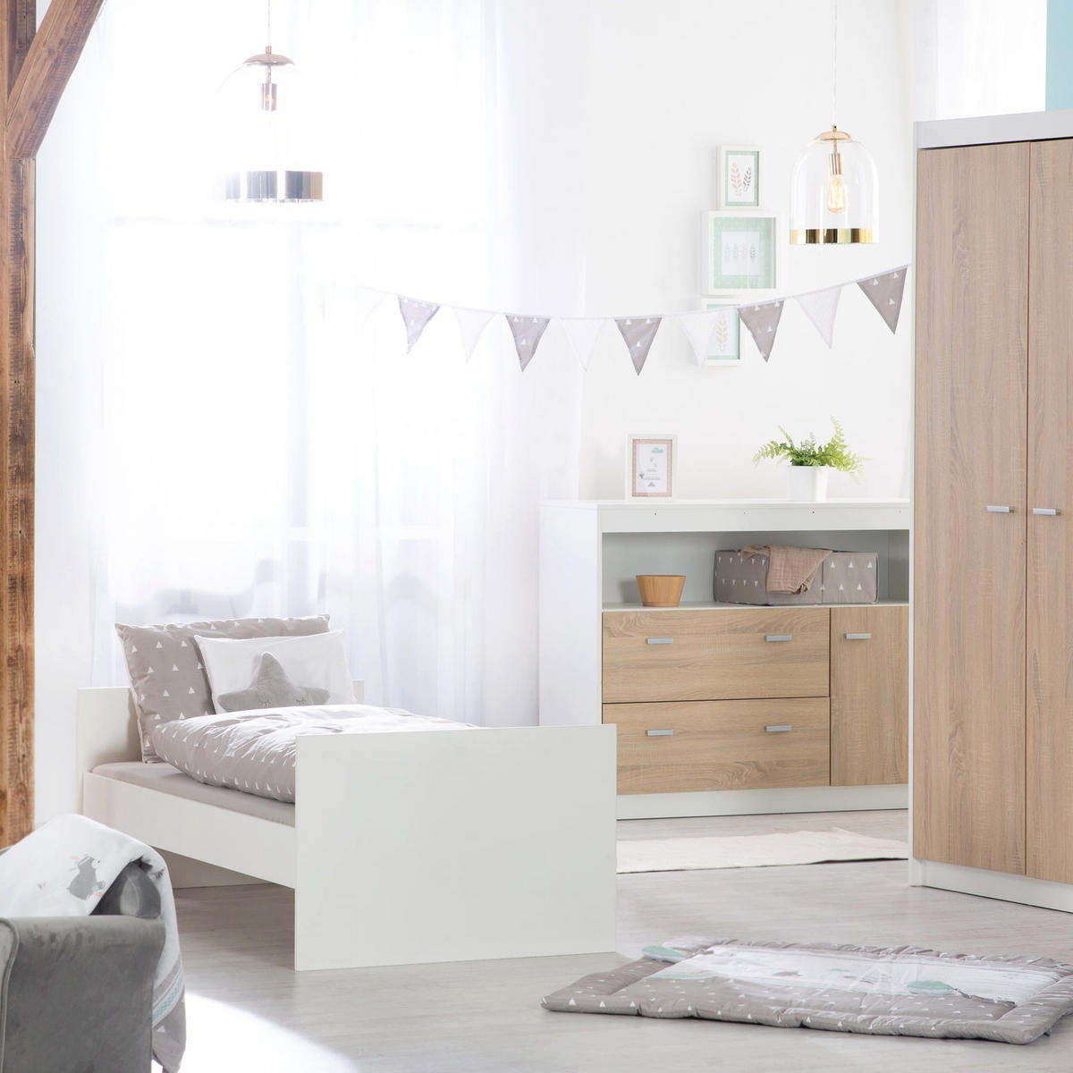 BABYBETT Gabriella 70 x 140 cm - Weiß, Holzwerkstoff (70/140cm) - Roba