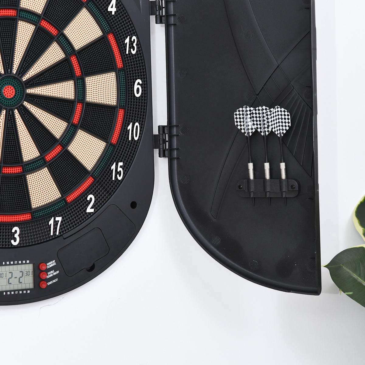 ELEKTRONISCHE Dartscheibe - Schwarz, Kunststoff (44/4.4/50cm) - HOMCOM