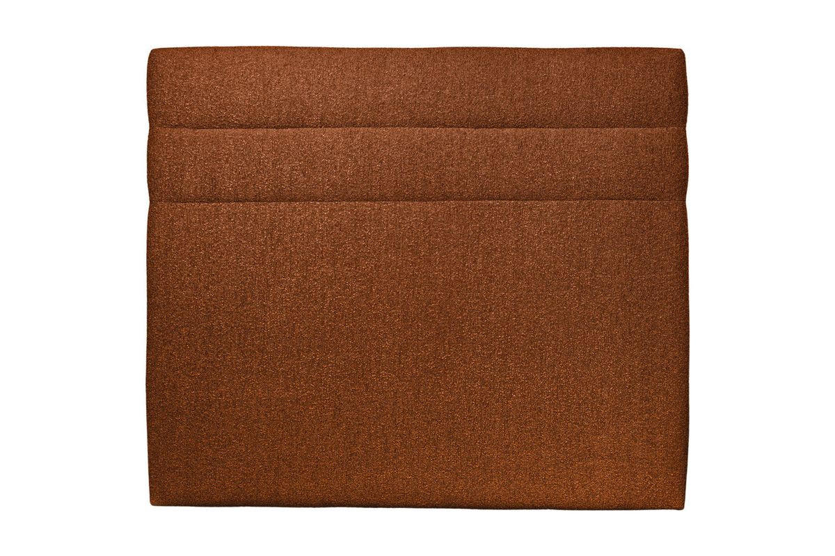 KOPFTEIL Modell Linien – Terrakotta-Bouclé-Stoff 140 cm - Beige/Terracotta, Karton/Holz (140/120/10cm) - Sommeil de Plomb