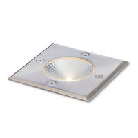 AUSSENLEUCHTE RIZZ SQ 105 stainless steel Edelstahl 3 W IP65 - Edelstahlfarben, Metall (105/105/10cm) - Rendl