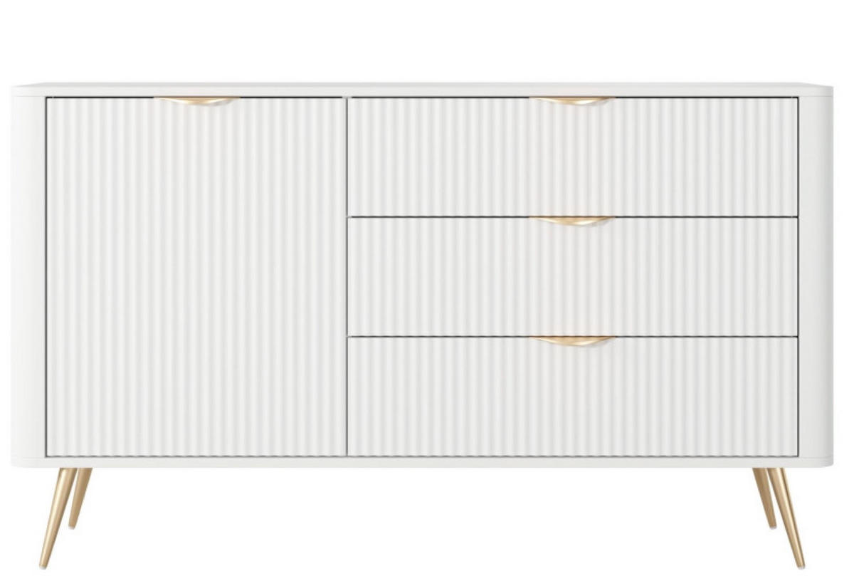 SIDEBOARD Weiss D3S - Weiß, Holzwerkstoff (138.2/81.2/38cm) - Sepro Meble