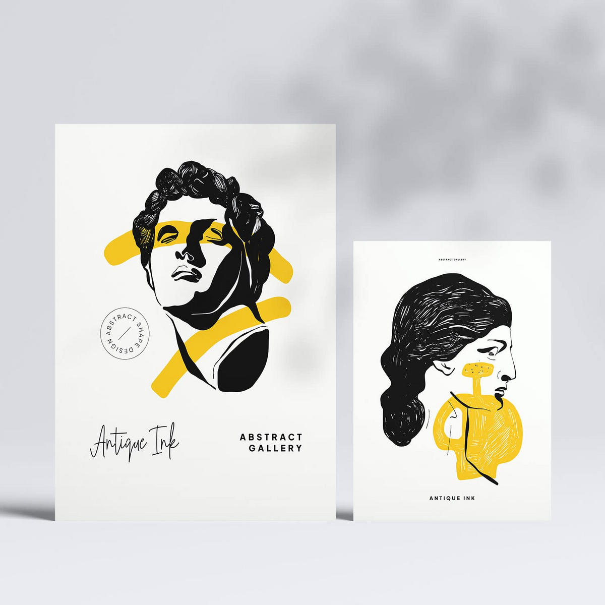 POSTER Set Mit 6 In Schwarzer Tinte Büsten Von Der Griechischen Mythologie Inspirierte A3 & A4 Rahmenlos - Klar, Papier (29/3cm) - Nacnic