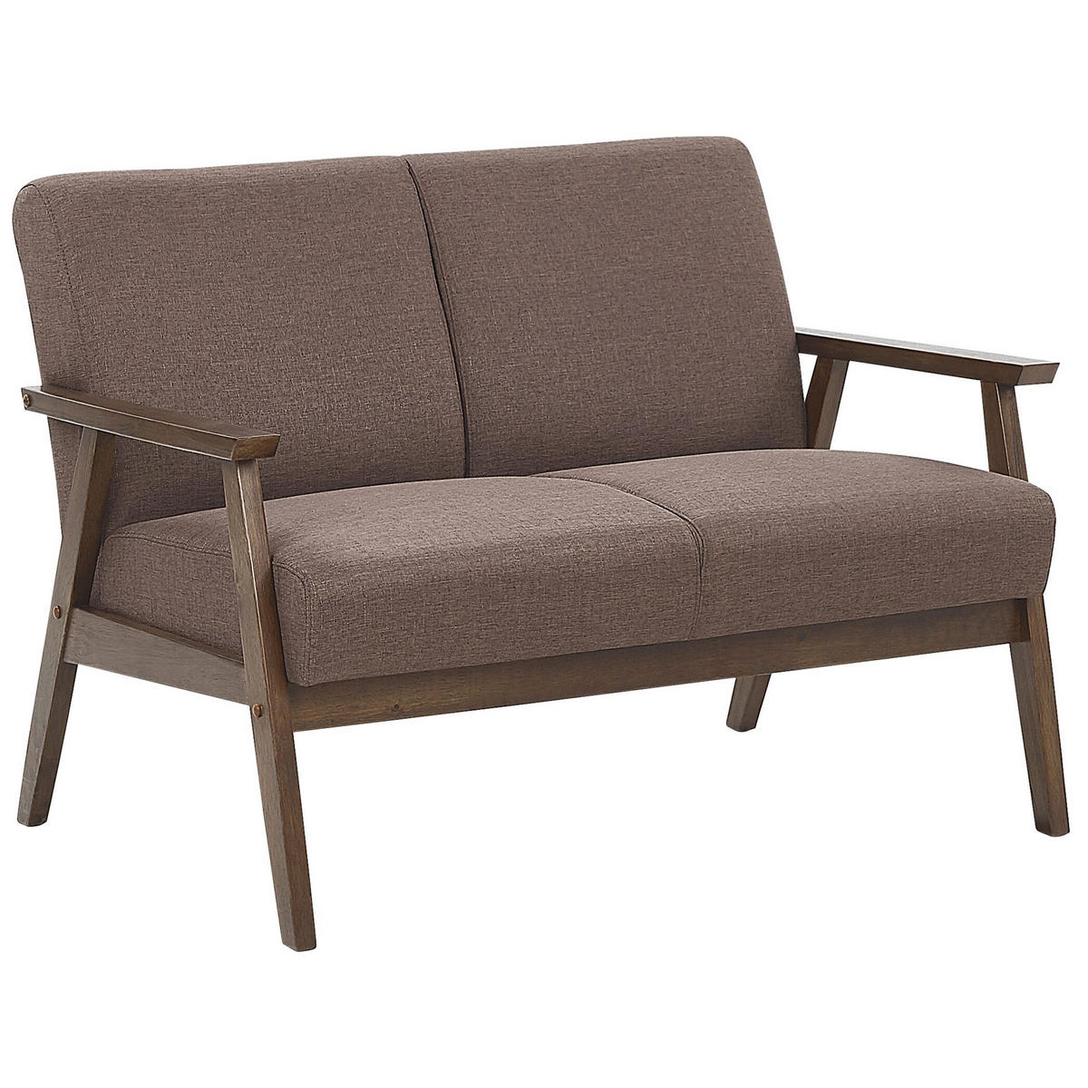 2-SITZER-SOFA Polsterbezug Braun Asnes - Braun, Textil (110/80/80cm) - Beliani