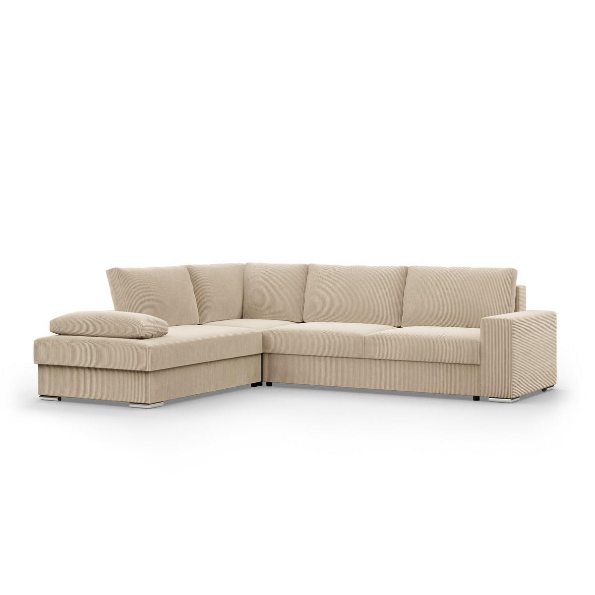 ECKSOFA MIT SCHLAFFUNKTION VELANO Beige - Beige, Textil (231/287cm) - Mebligo