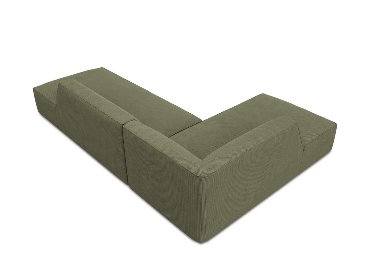 ECKSOFA links Ruby aus Cord grün 4 Sitzplätze - Grün, Textil (180/273cm) - Micadoni