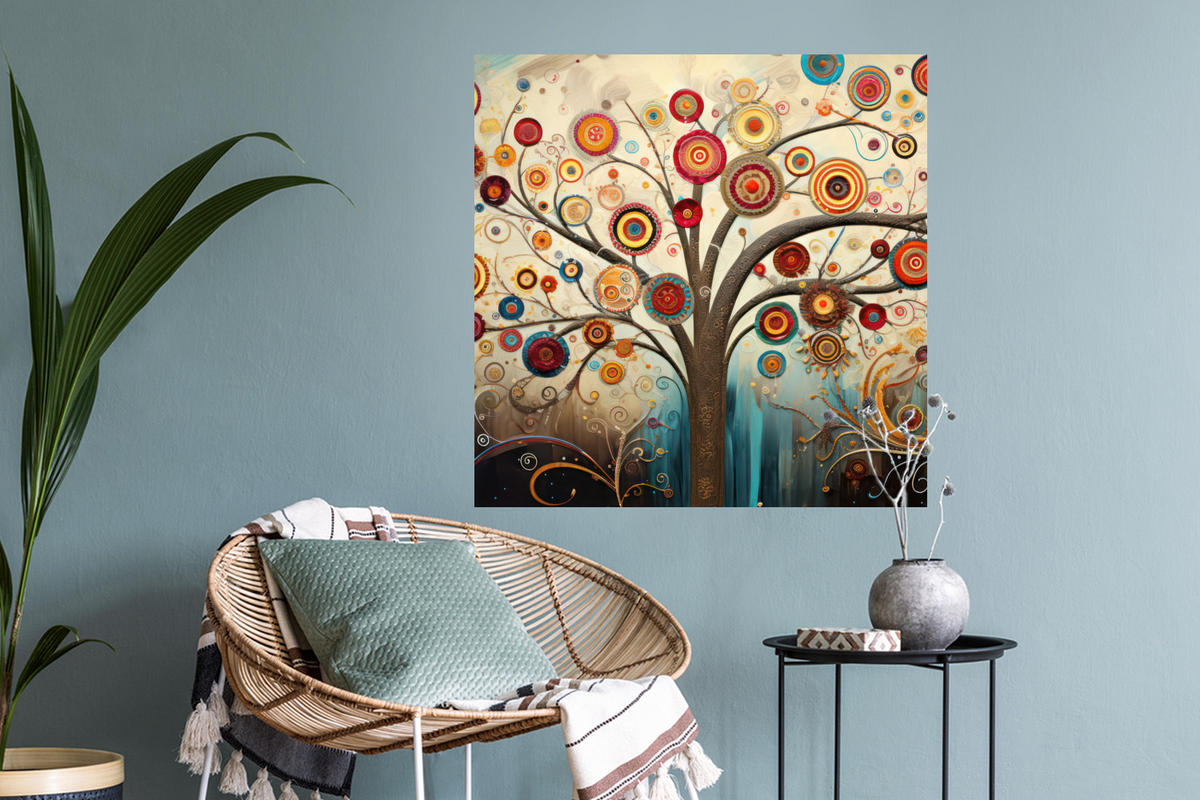 WANDTATTOO Baum - Baum des Lebens - Farbe 50x50 cm - Braun, Kunststoff (50/50/0.1cm) - MuchoWow