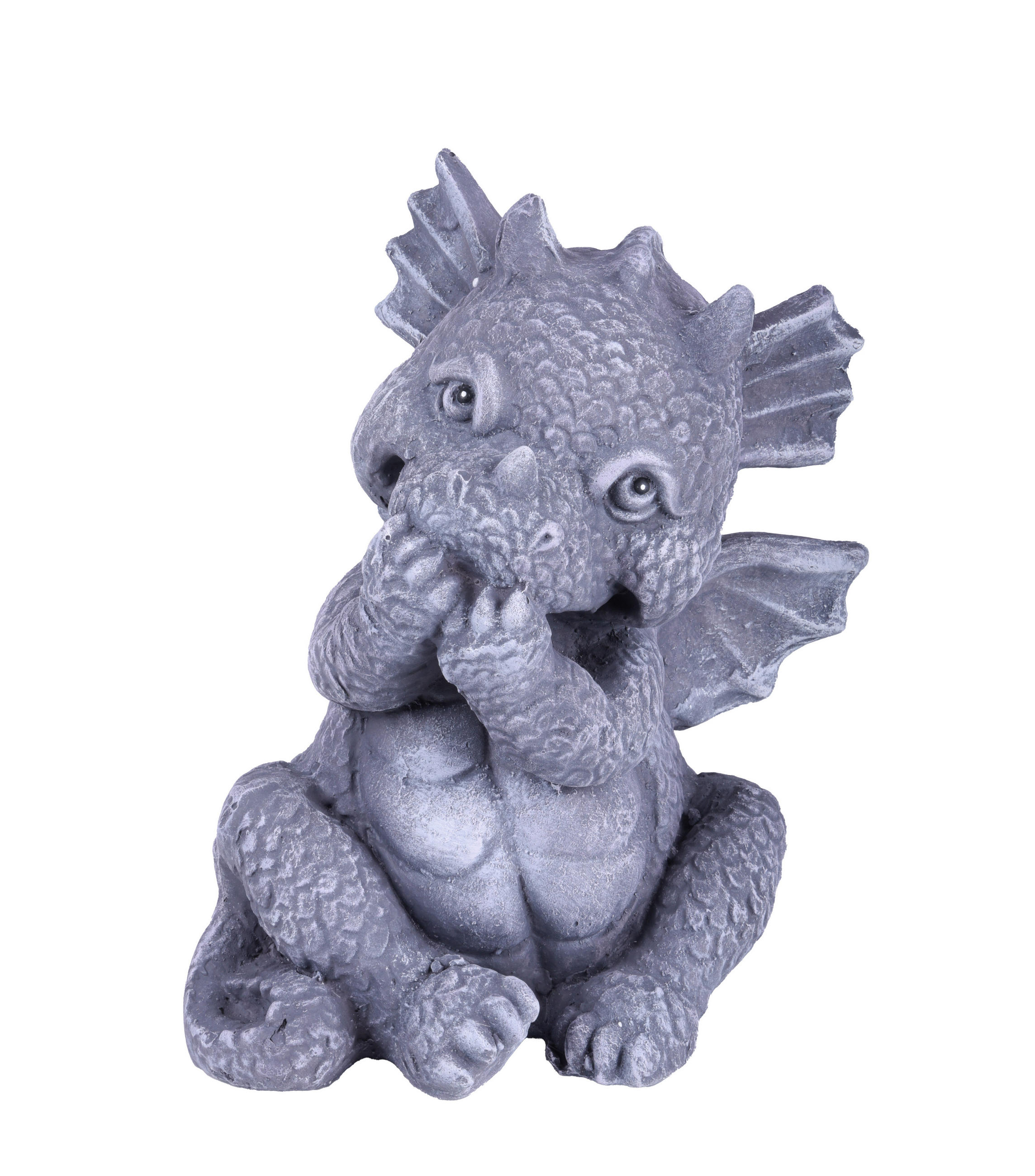 GARTENFIGUR Otto Keramik Grau-Schwarz 37x28x27cm - Grau, Keramik (28/37/27cm) - DELUKE