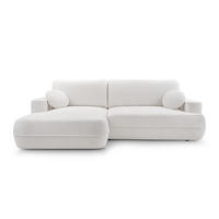 ECKCOUCH L Form Peoni Weiß 267/168/87 cm mit Schlaffunktion L - Schwarz/Weiß, Kunststoff/Textil (168/267cm) - AX Living