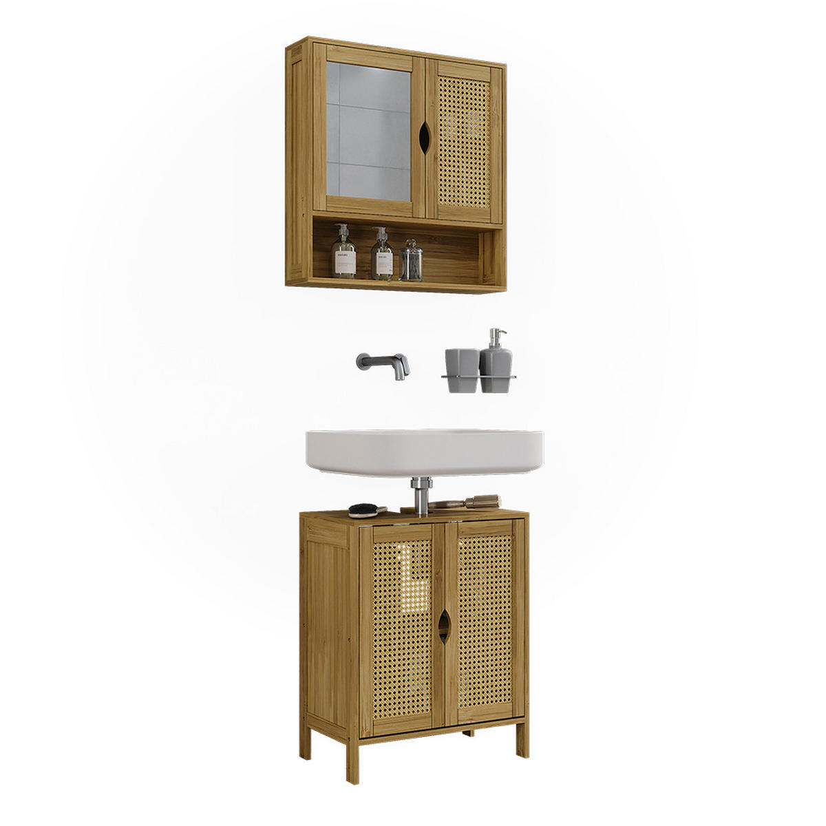 KOUPELNOVÝ NÁBYTEK Liora Bambus - zelená barva, kompozitní dřevo (48/60/29cm) - Vicco