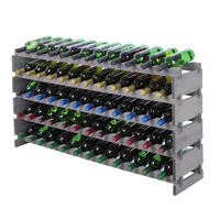 WEINREGAL VINOTECA FLEX PRO HxBxT 65x123x28cm 60 Flaschen auf 5 Ebenen Grau - Grau, Holz (123/65/28cm) - PROREGAL