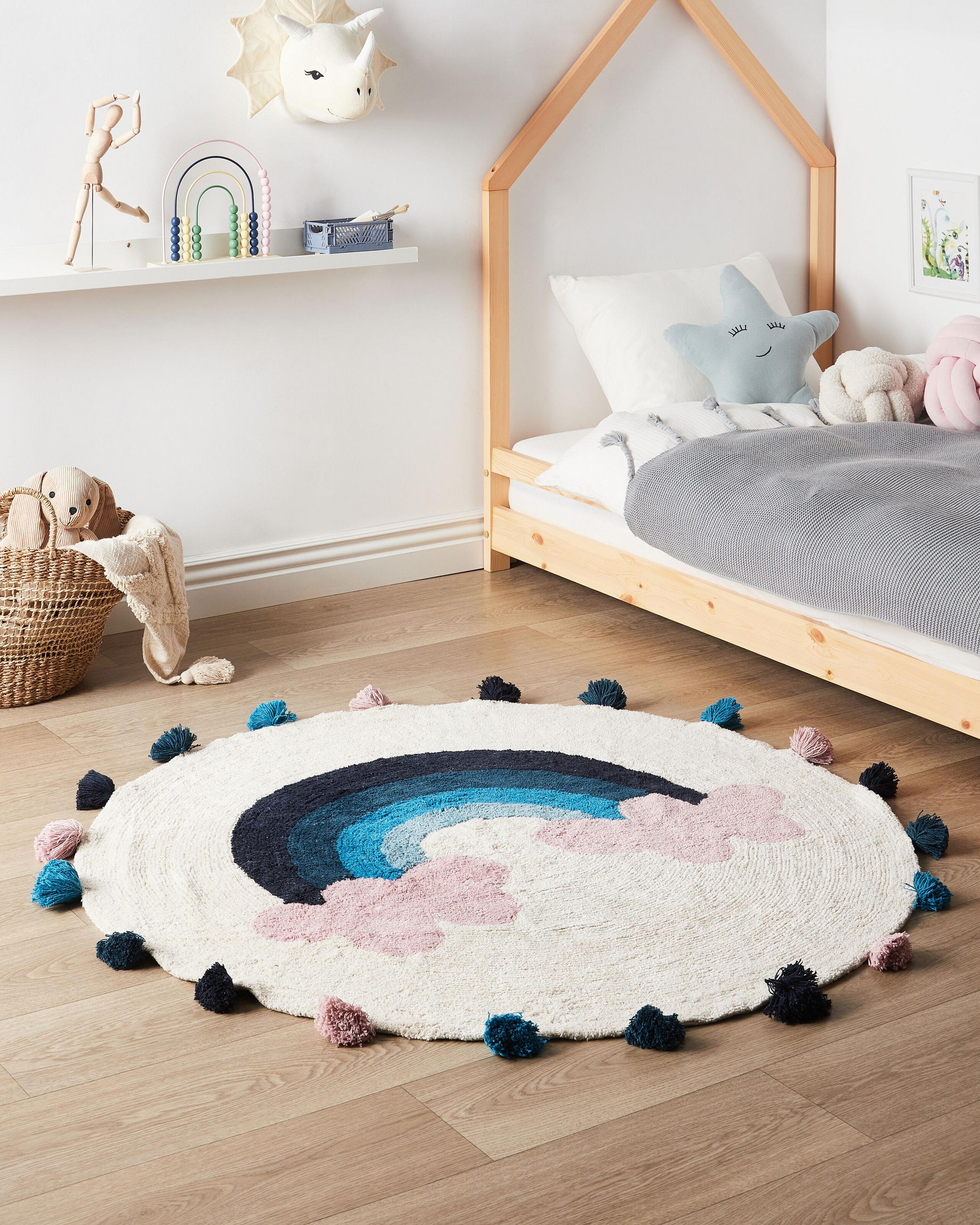 KINDERTEPPICH Gorisa 120/120 cm - Blau/Pink, Textil (120/120cm) - Beliani