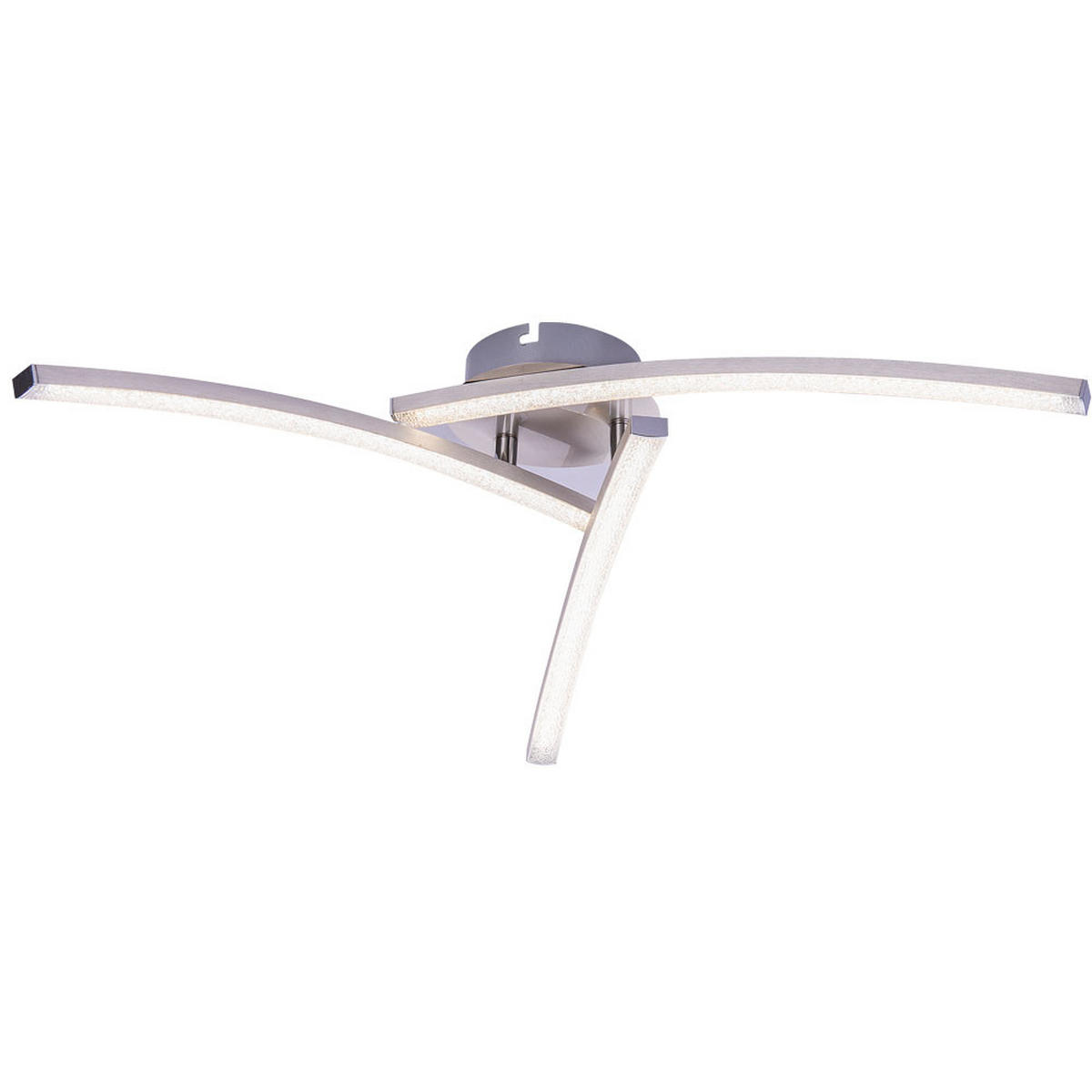 LED DECKENLEUCHTE Kristalloptik Silber - Silberfarben, Metall (60/60/12.5cm) - Globo Lighting