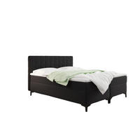 BOXBETT Mit Bettkasten Denver Stoff Muna Schwarz 120x200 cm H3-Bonell - Schwarz, Holz (120/200cm) - Kaiser Möbel