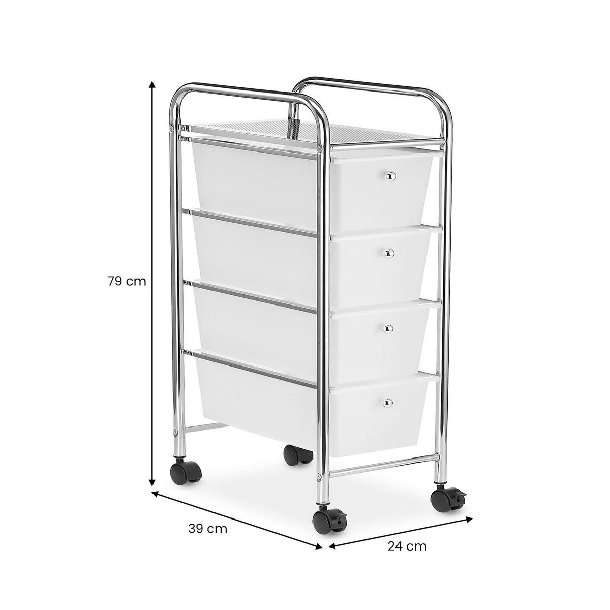 BADROLLWAGEN GINA - Transparent, Kunststoff/Metall (24/79/39cm) - IDIMEX