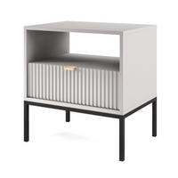 NACHTTISCH Grau NEW Schwarz - Schwarz/Grau, Holzwerkstoff (54/56/39cm) - Sepro Meble