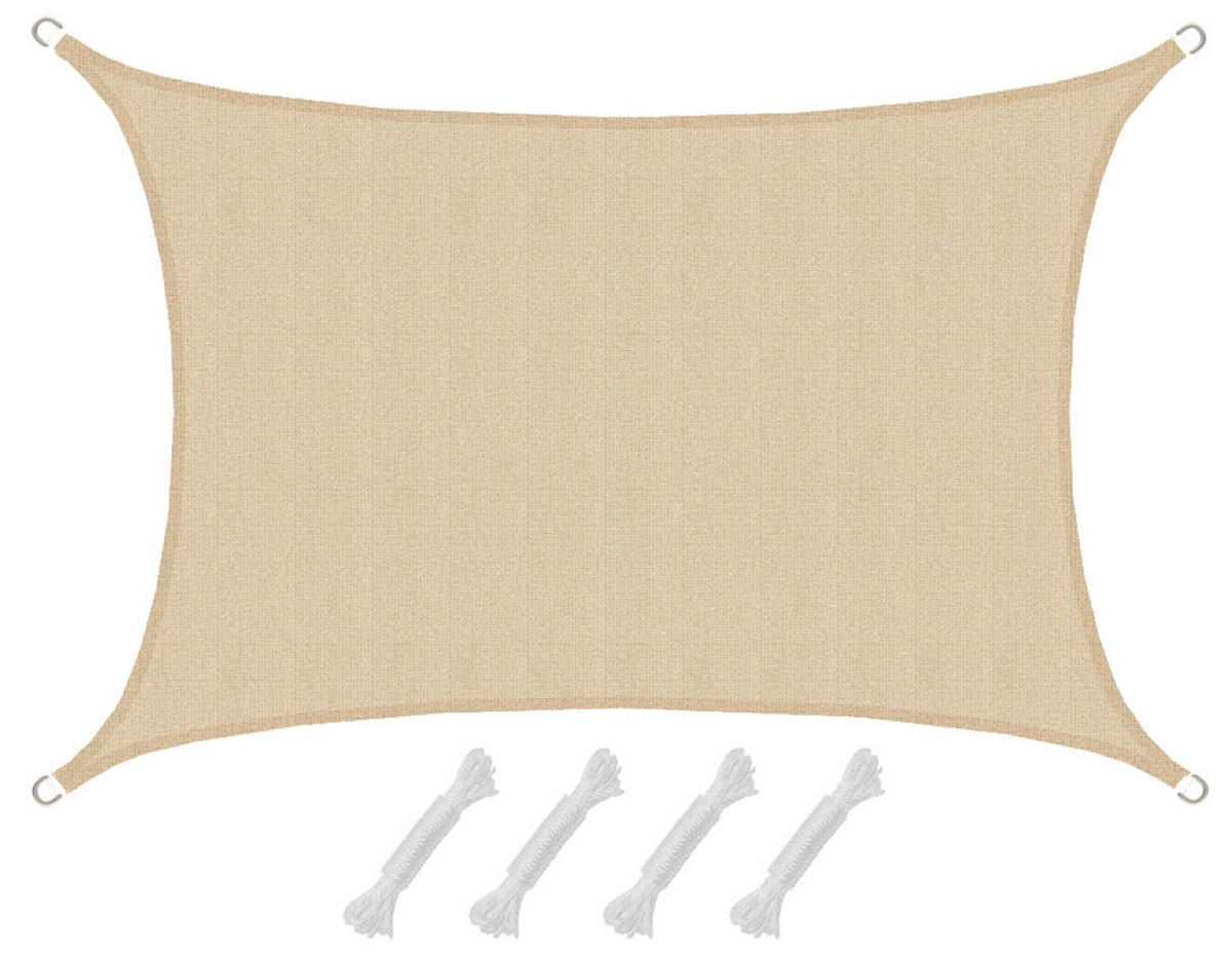 SONNENSEGEL Luftdurchlässig 400/300 cm Beige - Beige, Kunststoff (300/400cm) - Amanka