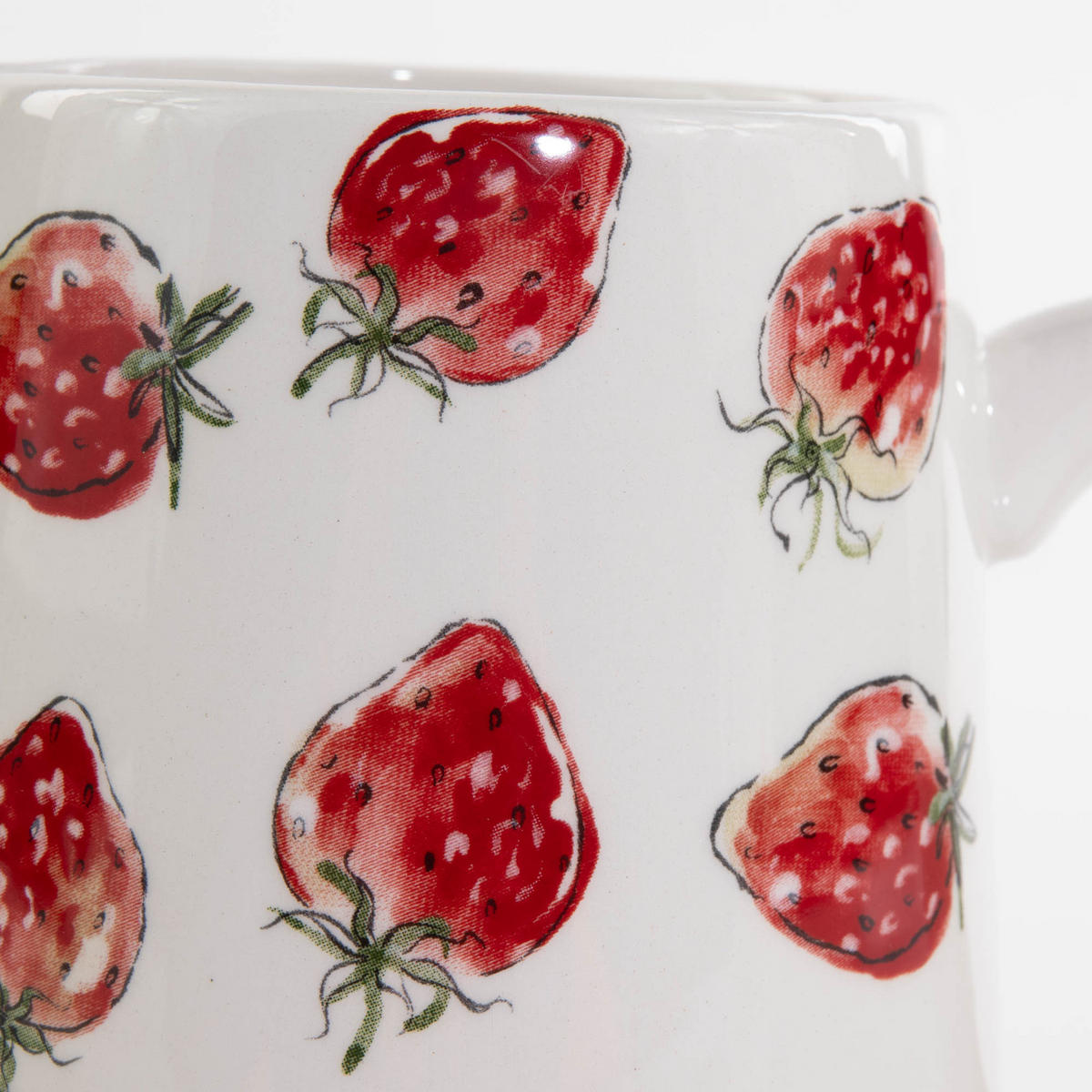 KRUG Keramik Strawberry 500 ml - Rot/Weiß, Keramik (15L) - Boltze Home