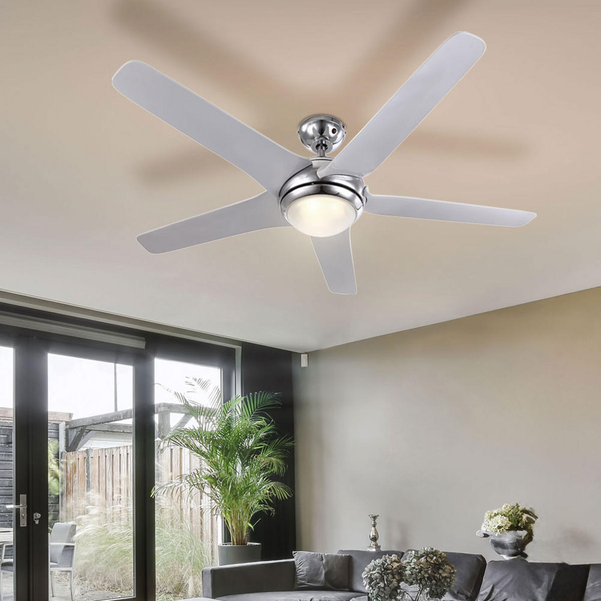 LED DECKENLEUCHTE Fabiola Weiß Glas - Weiß, Glas (137/137/37.2cm) - Globo Lighting