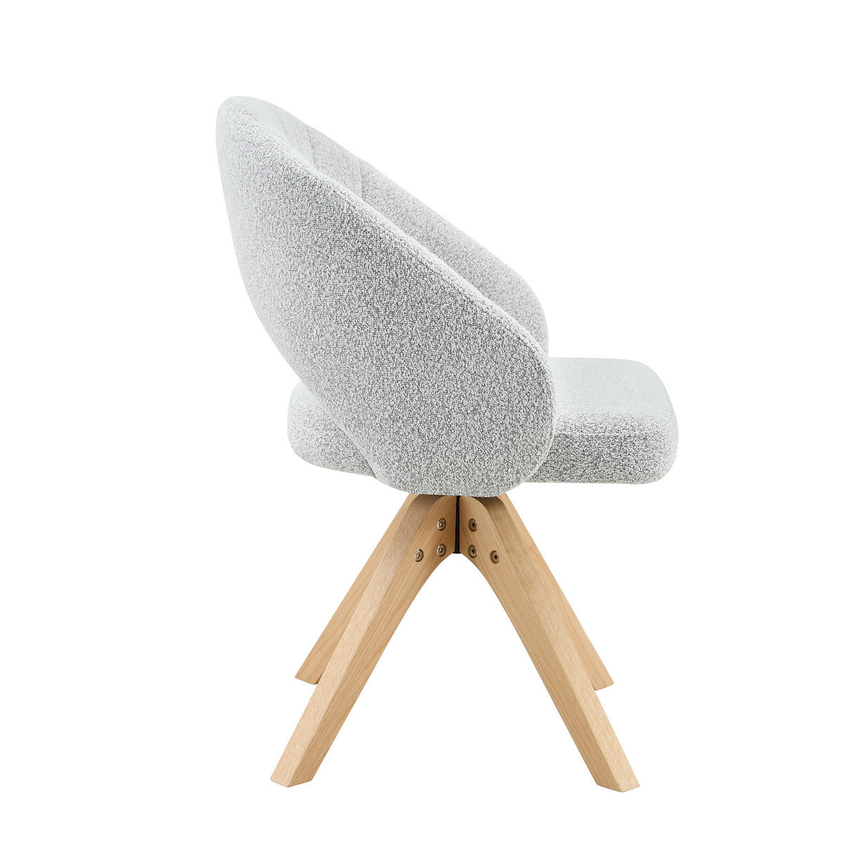 ESSTUHL 2er-Set Hellgrau Drehbar 360° Samt mit Massivholzbeinen - Hellgrau, Holz (46/84/49cm) - PANGIVO