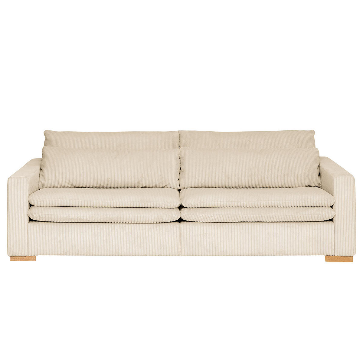 BIGSOFA - Eichefarben/Creme, Eichenholz/Textil (240/82/104cm) - home24