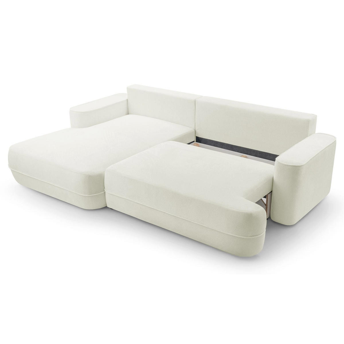 ECKSOFA Fuerro Weiß Strukturstoff - Schwarz/Weiß, Kunststoff/Textil (260/168cm) - Selsey