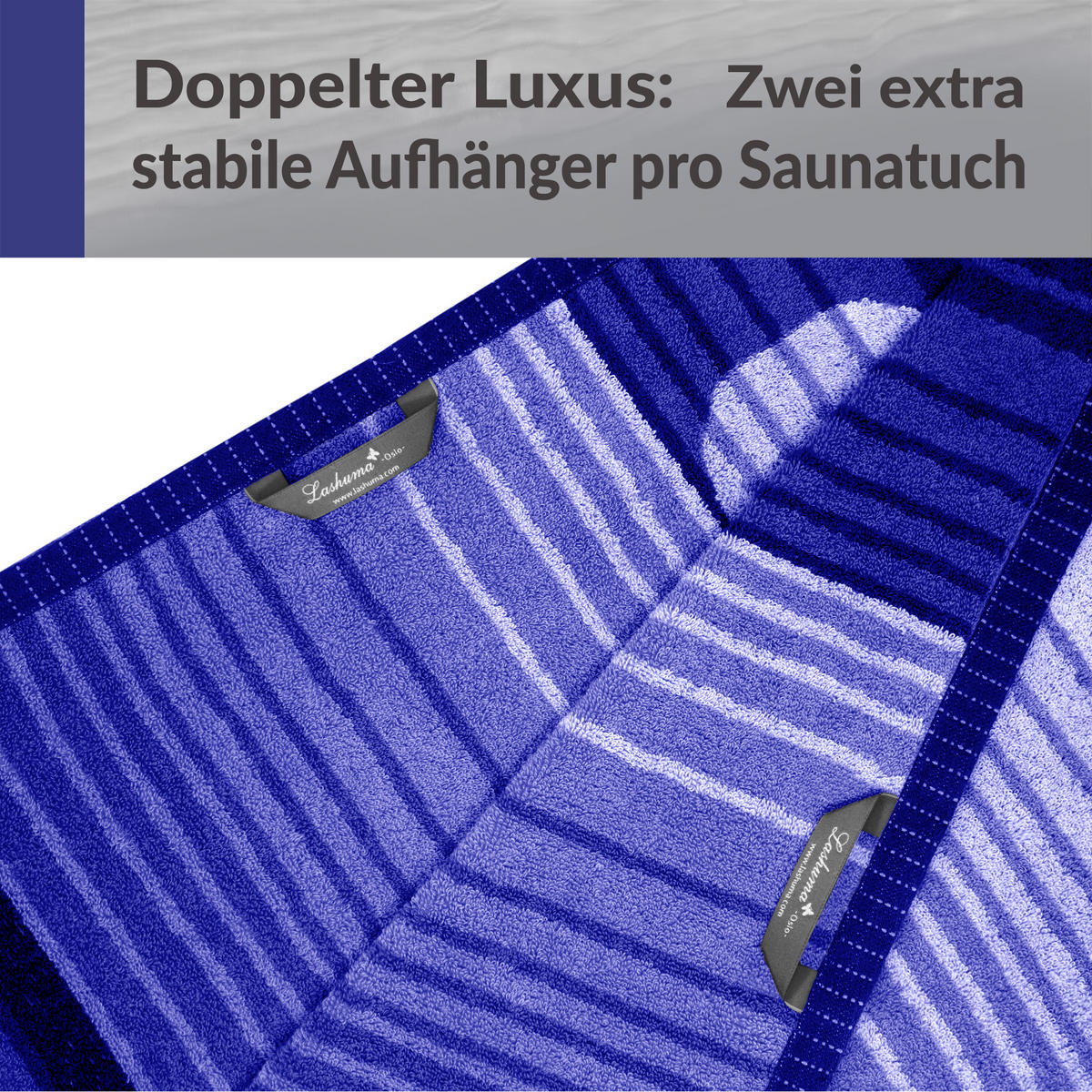 SAUNAHANDTUCH Oslo Hellblau – Blau 85x200 cm - Blau/Hellblau, Textil (85/200cm) - Lashuma