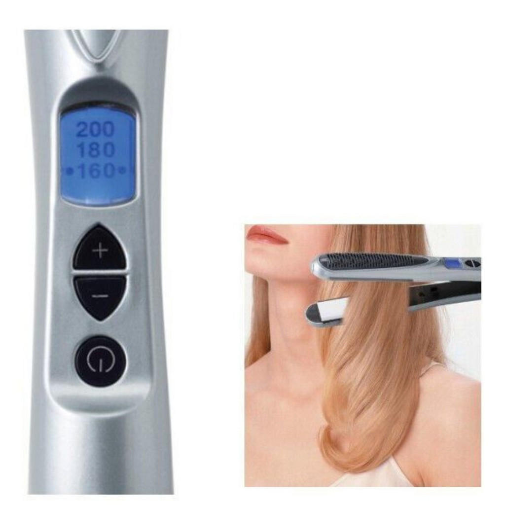 Thumbnail - Mia Haarglätter, Grau, Kunststoff, Keramik, 3.5x4x29 cm, Freizeit, Wellness, Körperpflege