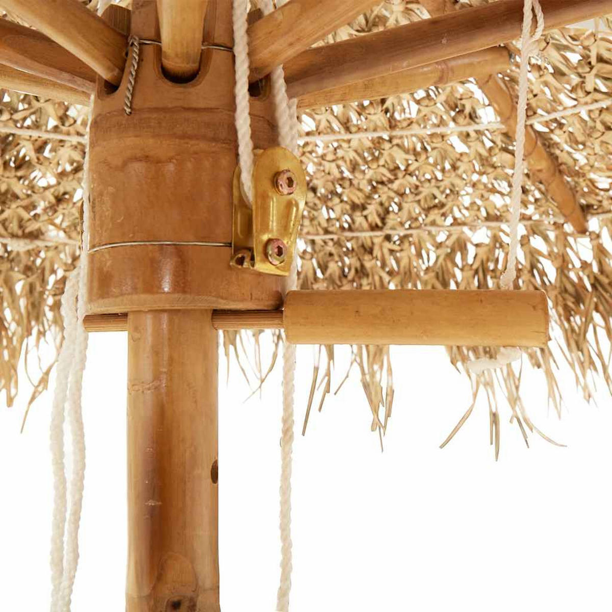 TIKI-SCHIRM Mit Bananenblatt-Dach 180 Cm Bambus - Braun, Naturmaterialen (180/180cm) - vidaXL