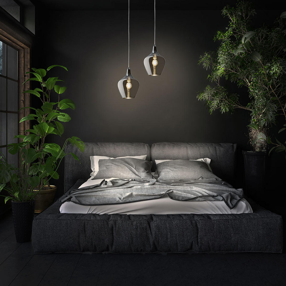 LED HÄNGELEUCHTE PASO Grau Silber - Grau, Glas (22/22/150cm) - Nowa