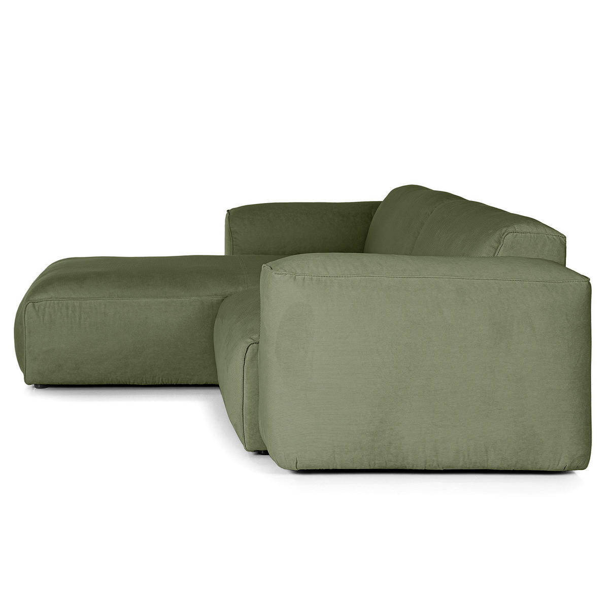 1,5-SITZER ECKSOFA mit Longchair - Dunkelgrün/Schwarz, Kunststoff/Textil (260/173cm) - home24