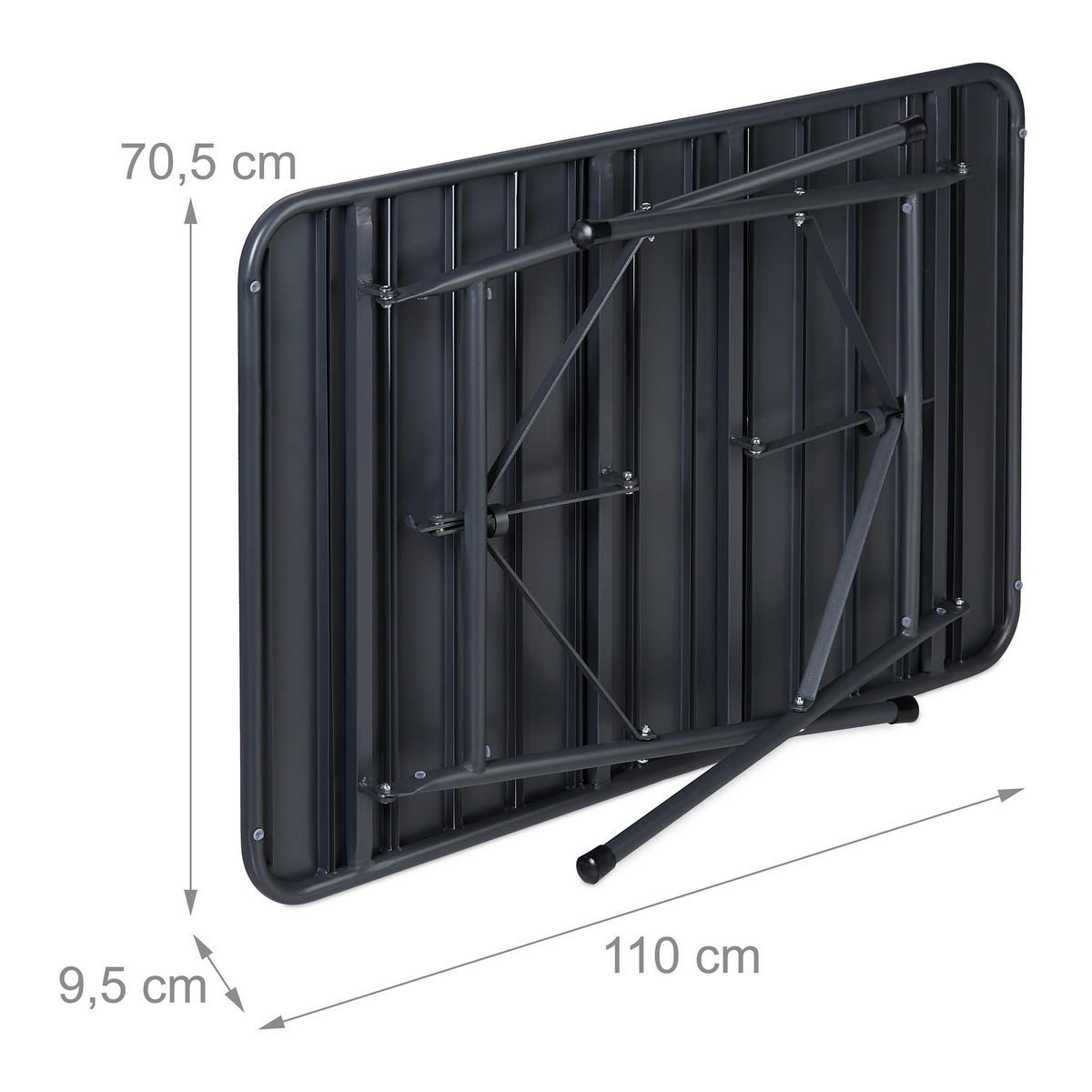 GARTENTISCH - Anthrazit, Metall (70.5/110/74.5cm) - Relaxdays