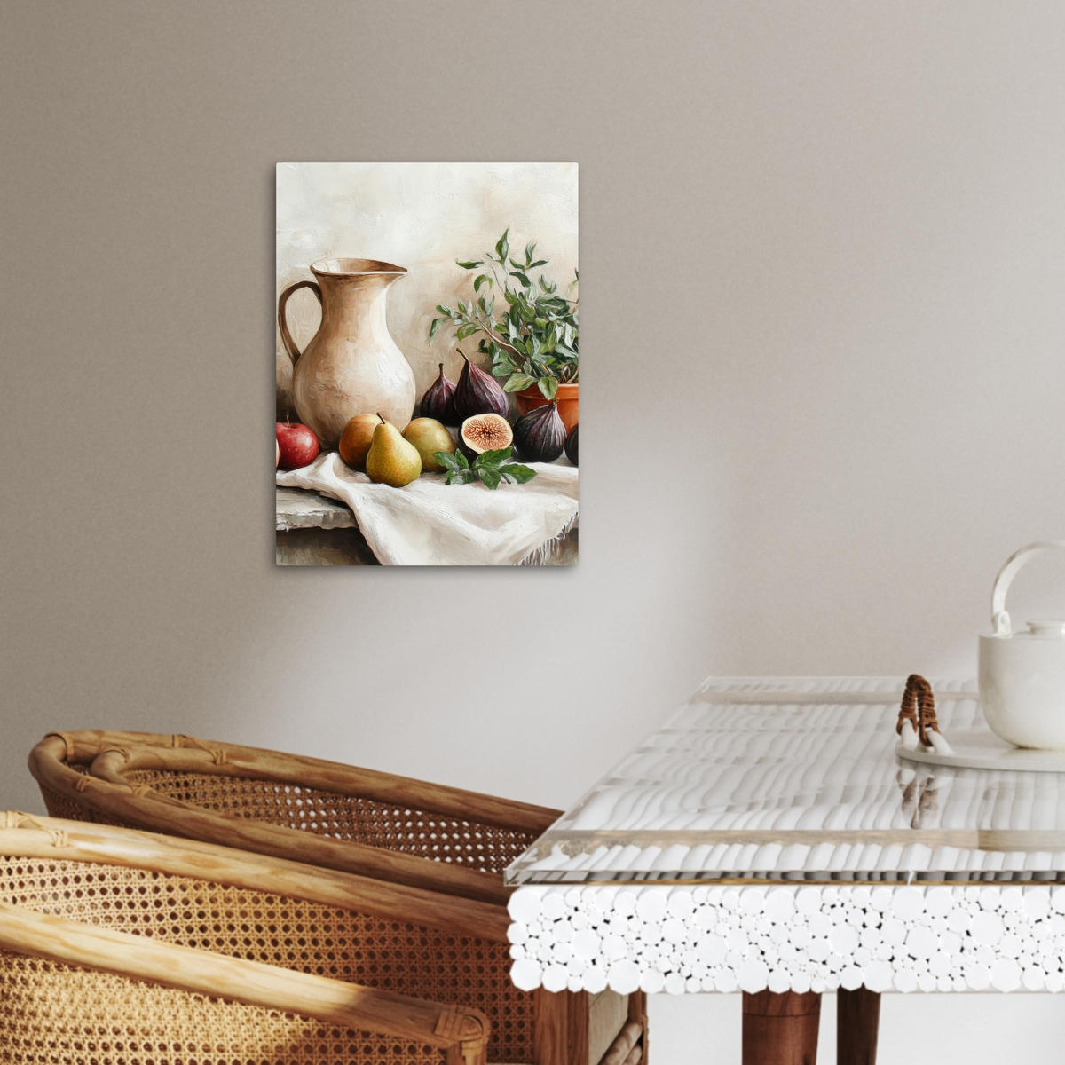 LEINWANDBILD Obst - Kräuter - Ländlich 30x40 cm - Naturfarben, Textil (30/40cm) - MuchoWow