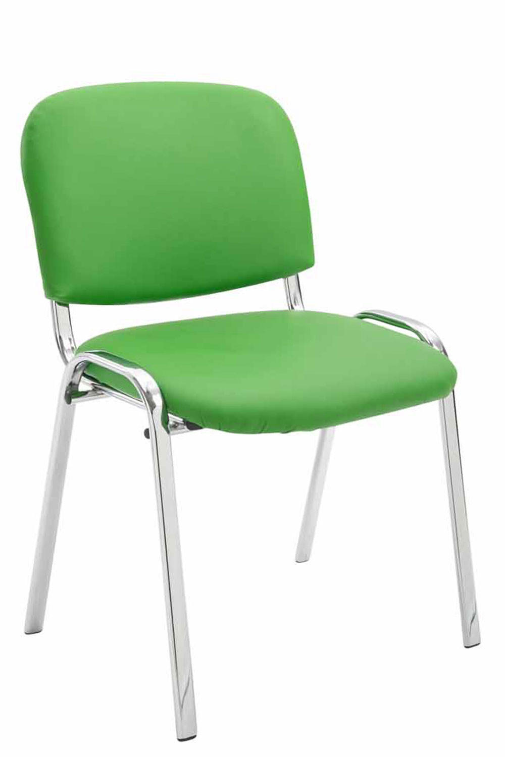 BESUCHERSTUHL Keen, Kunstleder mit Gestell in Chromoptik / Bezug Grün - Chromfarben/Grün, Textil/Metall (54/79/48cm) - TPFLiving