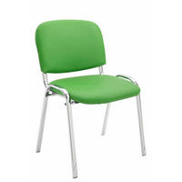 BESUCHERSTUHL Keen, Kunstleder mit Gestell in Chromoptik / Bezug Grün - Chromfarben/Grün, Textil/Metall (54/79/48cm) - TPFLiving