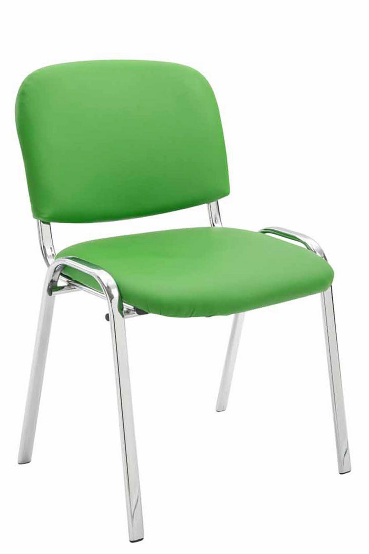 BESUCHERSTUHL Keen, Kunstleder mit Gestell in Chromoptik / Bezug Grün - Chromfarben/Grün, Textil/Metall (54/79/48cm) - TPFLiving